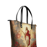 Catholight Glorious Ascension Christ Rising in Majesty Leather Tote Bag