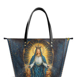 Catholight Celestial Devotion Leather Tote Bags