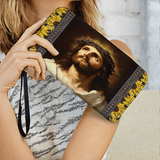 Catholight  Crown of Thorns and Sunflower Grace - Leather Wallet Purse