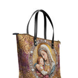 Catholight Divine Madonna And Child Leather Tote Bags