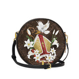 Catholight  The Bishop's Grace Leather Circle Crossbody Bag