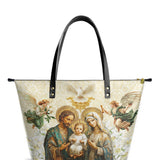 Catholight Holy Family Sacred Leather Tote Bags