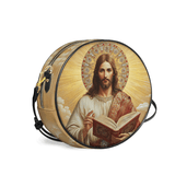 Catholight Jesus the Savior Eternal Light Leather Circle Crossbody Bag