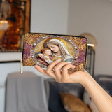 Divine Madonna And Child Leather Wallet Purse