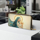 Divine Mother’s Embrace Leather Wallet Purse