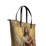 Catholight Jesus the Savior Eternal Light Leather Tote Bag