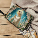 Lady Of Lourdes Leather Wallet Purse