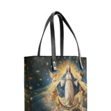 Catholight The Queen of Heaven Leather Tote Bag