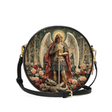 Catholight Archangel's Triumph Leather Circle Crossbody Bag