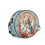 Catholight Our Lady of Grace Leather Circle Crossbody Bag