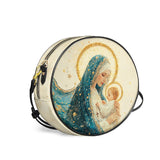 Catholight Divine Mother’s Embrace Leather Circle Crossbody Bag