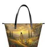 Catholight Divine Light and Love Leather Tote Bags