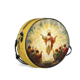 Catholight The Glorious Ascension  Leather Circle Crossbody Bag