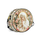 Catholight Virgin Mary's Grace Leather Circle Crossbody Bag