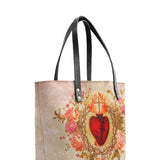 Catholight Sacred Heart of Grace Leather Tote Bags