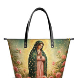 Catholight Roses of Guadalupe Leather Tote Bags