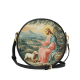 Catholight The Shepherd's Grace Leather Circle Crossbody Bag