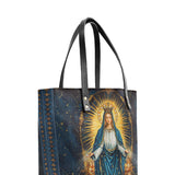 Catholight Celestial Devotion Leather Tote Bags