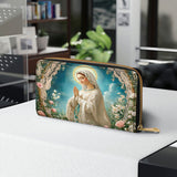 Lady Of Lourdes Leather Wallet Purse