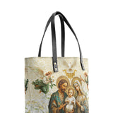 Catholight Holy Family Sacred Leather Tote Bags