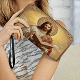 Jesus the Savior Eternal Light - Leather Wallet Purse