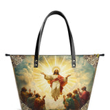 Catholight The Glorious Ascension Leather Tote Bags