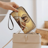 Jesus the Savior Eternal Light - Leather Wallet Purse