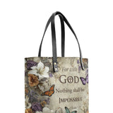 Catholight Faithful Blossom Leather Tote Bags