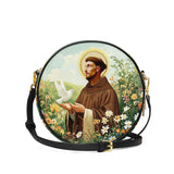 Catholight Harmony of Saint Francis Leather Circle Crossbody Bag