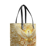 Catholight Wings of Serenity Leather Tote Bags