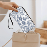 Sacred Elegance: Blue and White Devotion - Leather Wallet Purse