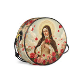 Catholight Little Flower Elegance Leather Circle Crossbody Bag