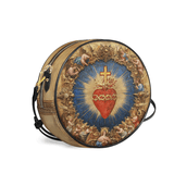 Catholight Sacred Heart of Divine Love Leather Circle Crossbody Bag