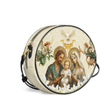 Catholight  Holy Family Sacred Leather Circle Crossbody Bag