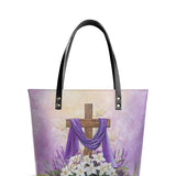 Catholight Faithful Bloom Leather Tote Bags