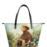 Catholight Harmony of Saint Francis Leather Tote Bags