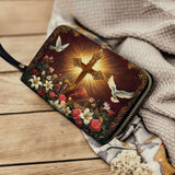 Radiance of the Cross Leather Wallet Purse