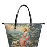 Catholight The Shepherd's Grace Leather Tote Bag