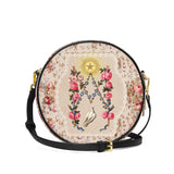 Catholight Roses of the Rosary Leather Circle Crossbody Bag