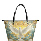 Catholight Grace of the Holy Spirit Leather Tote Bags