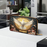 Dove of Eternal Light Leather Wallet Purse