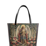 Catholight Archangel's Triumph Leather Tote Bag