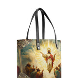 Catholight The Glorious Ascension Leather Tote Bags