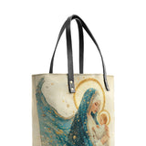 Catholight Divine Mother’s Embrace Leather Tote Bags