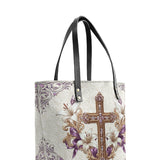 Catholight Faith & Florals Leather Tote Bags