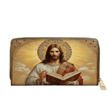 Jesus the Savior Eternal Light - Leather Wallet Purse