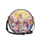 Catholight Floral Resurrection Leather Circle Crossbody Bag