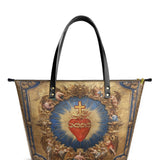 Catholight Sacred Heart of Divine Love Leather Tote Bag