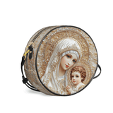 Catholight Heavenly Grace In Radiant Splendor Leather Circle Crossbody Bag