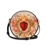 Catholight Sacred Heart of Grace Leather Circle Crossbody Bag